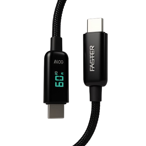 Baseus LED Display C-C Cable | 100W PD Fast Charging, Durable Nylon Braided