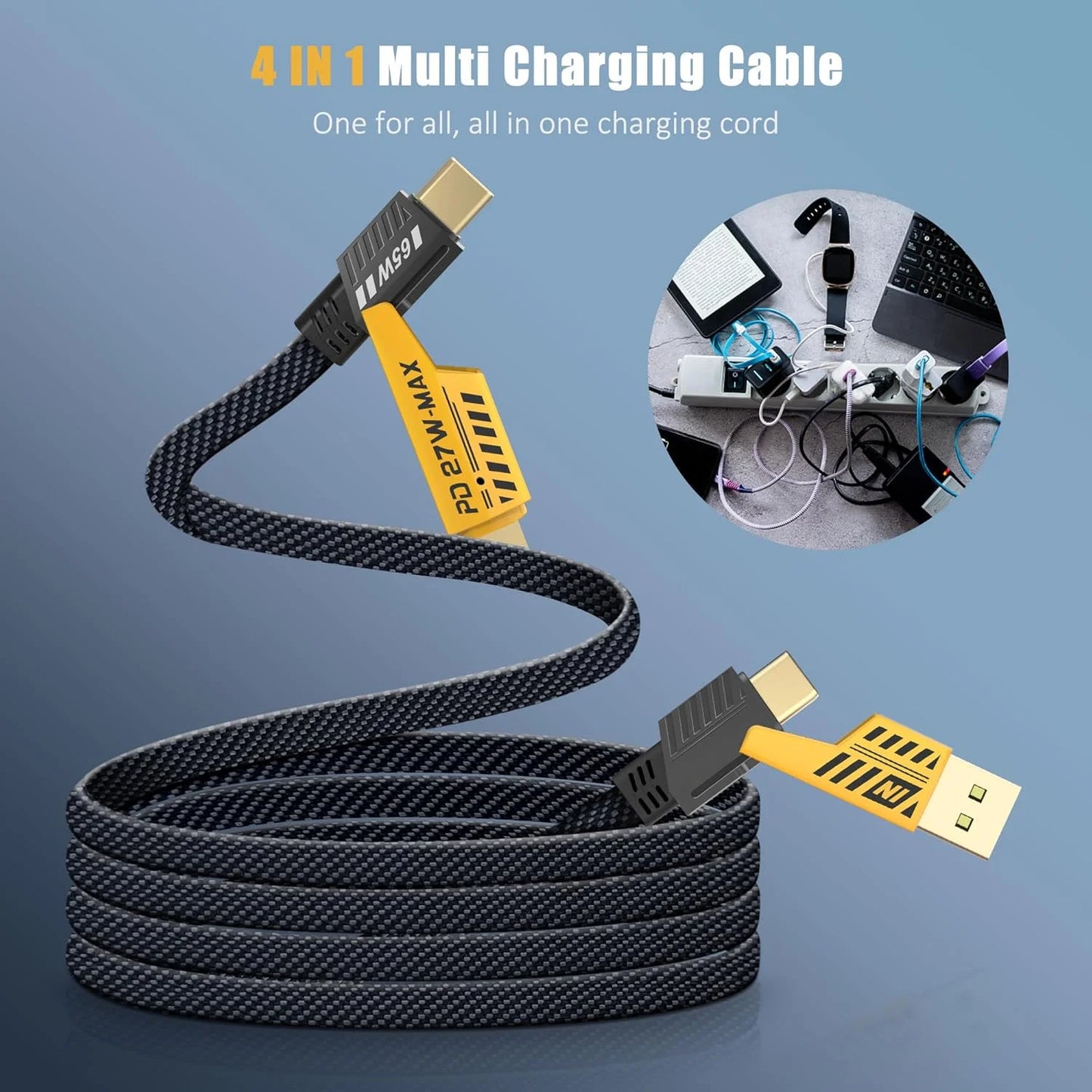4 in 1 Fast Charging Cable 65Watt - High Quality